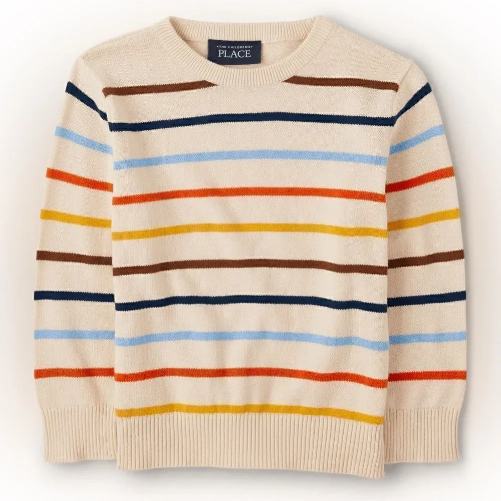 The Children’s Place Striped Sweater Vanilla L (10-12) NWT IN PACKAGE